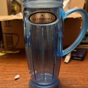Rare Starbucks Sapphire Blue Frappuccino Rocket Tumbler - 12 Oz. Collectible